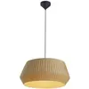 Image de Suspension noire naturelle avec abat-jour en coton beige Ø53cm