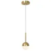 Image de Suspension dorée avec demi-sphère en verre opale ø10