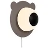 Image de Applique murale enfant en métal marron en forme d'ours