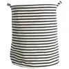 Image de Sac à linge à rayures H50cm