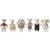 Image de Petites peluches 6 animaux en coton rose H4.5cm
