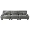 Image de Canapé modulable 3 places en tissu chenille gris