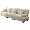 Image de Canapé rembourré modulable 3 places en tissu chenille creme