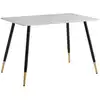 Image de Table de salle à manger rectangulaire effet marbre blanc 110x70cm