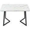 Image de Table à manger rectangulaire en motif marbre pieds en métal 117x68cm