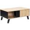 Image de Table basse rectangulaire industriel effet bois et noir 100x60x43cm