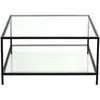 Image de Table Basse Industrielle Verre Trempé Cadre Acier 80*80*42cm