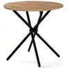 Image de Table de salle à manger 80*80 ronde effet bois pieds ronds croisés