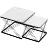 Image de Ensemble de 2 tables basses gigognes élégantes effet marbre brillant