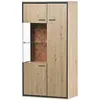 Image de Buffet haut vitrine moderne avec éclairage LED 150Hx78Lx40Tcm