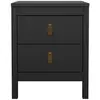 Image de Table de chevet 2 tiroirs noir mat l43,8 cm