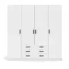 Image de Armoire 4 portes et 3 tiroirs l195,5 cm - blanc