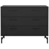 Image de Commode 3 tiroirs noir mat avec piètement métallique l98,7 cm