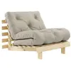 Image de Canapé convertible en pin massif avec futon lin 90x200