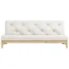 Image de Banquette ajustable en pin massif matelas futon naturel 140x200