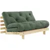 Image de Canapé convertible en pin massif avec futon kaki 140x200