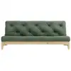 Image de Banquette ajustable en pin massif avec matelas futon kaki 140x200