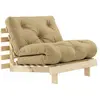 Image de Fauteuil convertible 90x200cm en bois naturel et tissu - blé