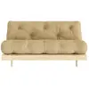 Image de Canapé convertible en bois et tissu 2 places - blé