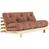 Image de Canapé convertible en pin massif avec futon marron noisette 160x200