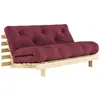 Image de Canapé convertible en pin massif avec futon bordeaux 160x200