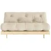 Image de Canapé convertible en pin massif avec futon beige 160x200