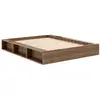 Image de Lit futon ZIGGY en pin massif foncé avec rangements 140x200