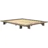 Image de Lit futon japan en pin massif foncé, avec sommier 160x200
