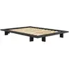 Image de Lit futon japan en pin massif noir, avec sommier 140x200