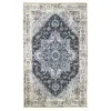 Image de Tapis vintage en chenille - 160x230cm Bleu et beige Polyester