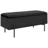 Image de Banc avec coffre de rangement en velours et métal - noir