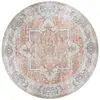 Image de Tapis vintage de forme ronde - 200x200cm orange et bleu polyester