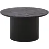 Image de Table basse ronde 80x80x45 cm en bois et décor marron foncé