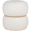 Image de Pouf rond en tissu bouclette ø38cm - blanc