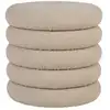 Image de Pouf coffre rond en tissu bouclette ø44cm - beige
