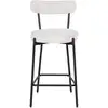 Image de Tabouret de bar en tissu bouclette et métal h65cm - écru