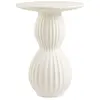 Image de Table d'appoint ronde en fibre d'argile 40x40cm - blanc