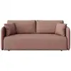 Image de Canapé 3 places convertible en polyester rose foncé