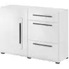 Image de Buffet 1 porte 3 tiroirs panneaux stratifiés blanc