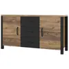 Image de Buffet 2 portes 3 tiroirs stratifiés beige noir