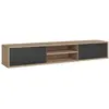 Image de Meuble tv mural 2 portes 180 cm panneaux stratifiés gris