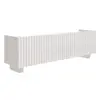 Image de Meuble tv 3 portes, blanc brillant, 144 cm