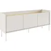 Image de Meuble tv 3 portes, 140 cm, blanc / couleur chêne