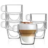 Image de Set de 6 tasses double paroi 350ml en verre transparent