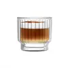 Image de Set de 2 tasses cannelées 260ml en verre transparent