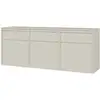 Image de Buffet suspendu 3 portes et tiroirs crème 154x39 cm