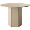 Image de Table à manger ronde beige 110 cm