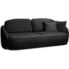 Image de Canapé convertible 3 places en tissu chenille noir