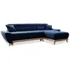 Image de Canapé d'angle 4pl convertible, bleu marine