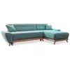 Image de Canapé d'angle 4pl convertible, turquoise